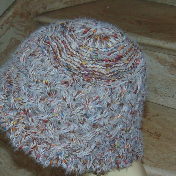 RARE Hansel From Basel Bucket Hat Crochet Multicolored Fuzzy Knit Winter Cabin - Picture 5 of 8